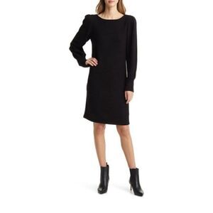 Julia Jordan Puff Sleeve Sweater Dress‎ In Black